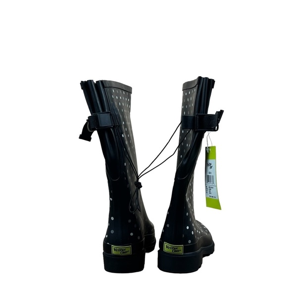 Western Chief Simple Dot Black Rain Boot Size 8 - Picture 4 of 7